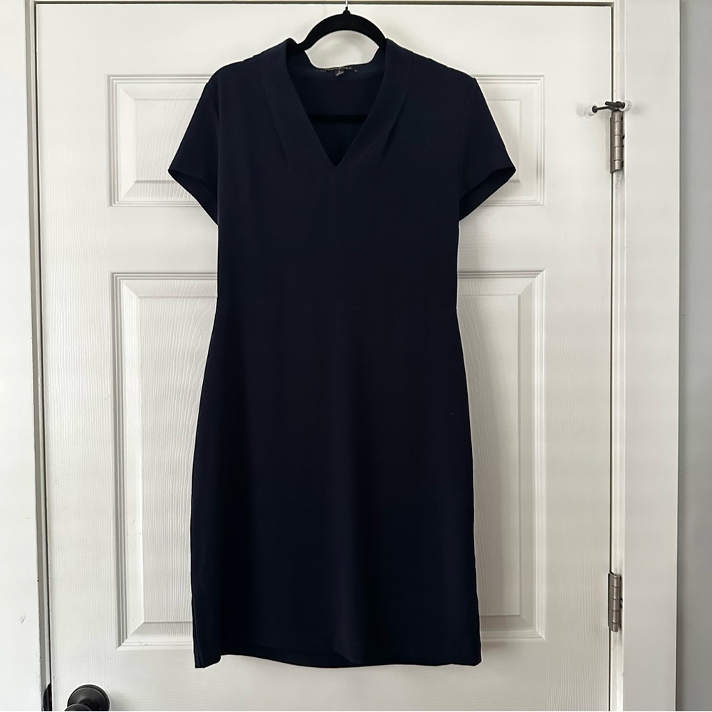 Banana Republic Royal Blue Short Sleeve V-Neck Sheath Mini Work Dress Womens